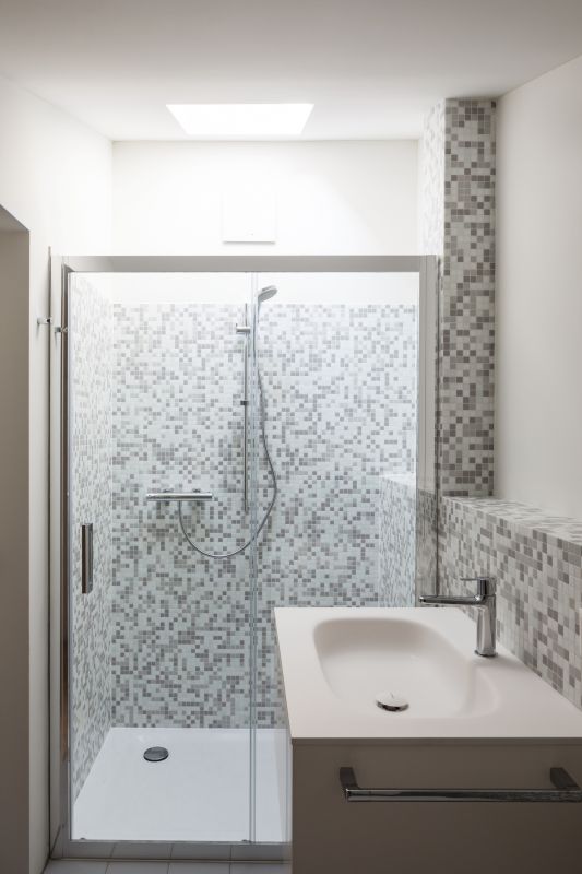 Elegant Shower with Decorative Tiles