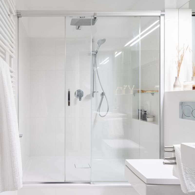 Sleek Shower with Frameless Door